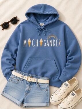 Michigander-Comfort Colors Blue Jean Ice Cream Summer Days Graphic Hoodie